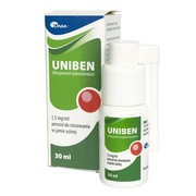 Uniben, 1,5 mg/ml, aerozol do stosowania w jamie ustnej, 30 ml https://azcdn.doz.pl/image/d/product/1953328c-scale-180x180.png