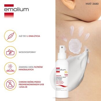 Emolium Suncare, mineralny spray ochronny, SPF 50+, 100 ml