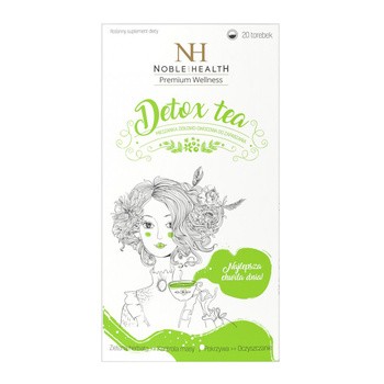Detox Tea, mieszanka ziołowo - owocowa do zaparzania w saszetkach, 20 szt. (Noble Health)