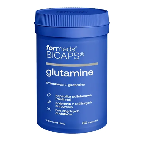 L-глутамин ForMeds Bicaps Glutamine, для восстановления мышц и иммунитета, 60 капсул