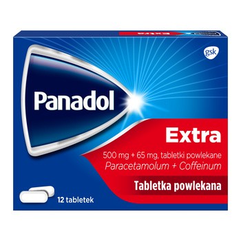 Panadol Extra, 500 mg + 65 mg, tabletki powlekane, 12 szt.