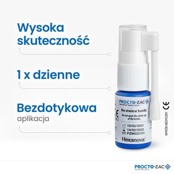 Procto-Zac MemeThol Barrier Spray, na hemoroidy i szczeliny odbytu, 10 ml