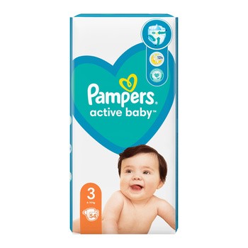 Pampers Active Baby 3, (6-10 kg), pieluszki jednorazowe, 54 szt.