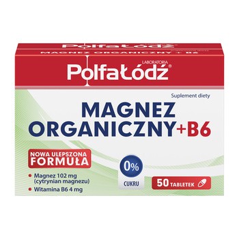 Laboratoria PolfaŁódź Magnez Organiczny+B6, tabletki, 50 szt.