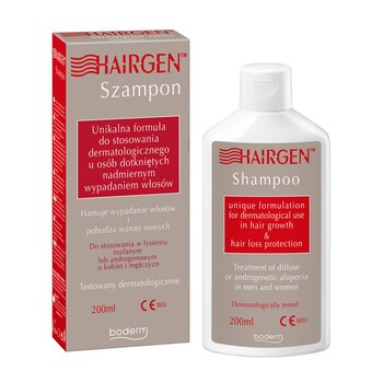 Hairgen, szampon przeciw wypadaniu włosów, pobudza wzrost nowych, 200 ml