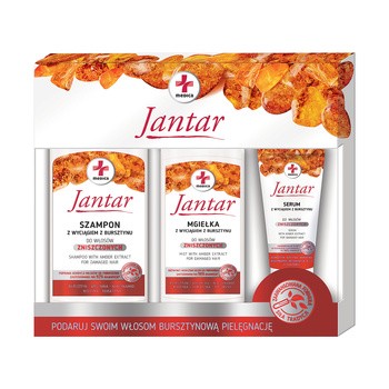 Zestaw Promocyjny Jantar Medica, szampon, 330 ml + mgiełka, 200 ml + serum, 30 ml