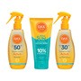 Zestaw DAX Sun, spray transparentny SPF30, 200 ml + lekki spray ochronny SPF 50, 200 ml + żel po opalaniu S.O.S. dla skóry z 10% D-Pantenol, 200 ml
