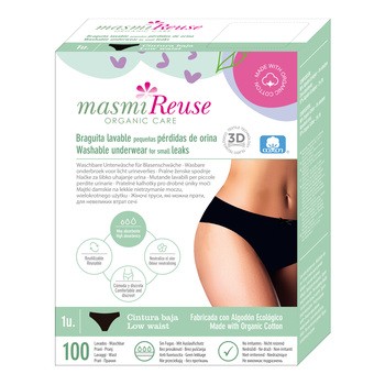 Masmi Reuse Organic Care, Bielizna damska na nietrzymanie moczu - niski stan, rozmiar M, 1 szt.