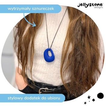 Jellystone Designs, silikonowy wisiorek-gryzak Kamyk, granatowy, 1 szt.