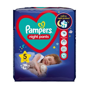Pampers Night Pants 5 (12-17 kg), pieluchomajtki jednorazowe na noc, 22 szt.