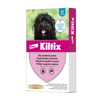 Kiltix, obroża przeciw kleszczom i pchłom dla średnich psów, 53 cm, 1 szt.
