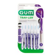 Gum Trav-Ler, szczoteczka międzyzębowa,1,2 mm, fioletowa, 6 szt.