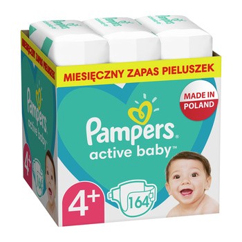 Pampers Active Baby 4+, (10-15 kg), pieluszki jednorazowe, 164 szt.
