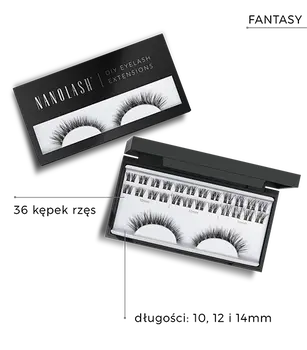 Nanolash DIY Eyelash Extensions, kępki rzęs, Fantasy, 36 szt.