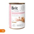 Zestaw 12 x Brit Veterinary Diet Dog Hypoallergenic, dietetyczna karma pełnoporcjowa dla psów z nietolerancją pokarmową, łosoś z groszkiem, 400 g