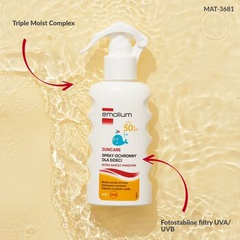 Emolium Suncare, spray ochronny dla dzieci SPF50+, 175 ml