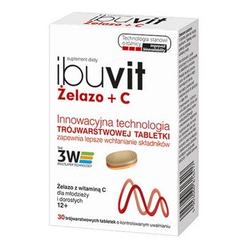 Ibuvit Żelazo + C, tabletki trójwarstwowe, 30 szt.