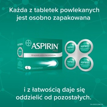 Aspirin Pro, 500 mg, tabletki powlekane, 20 szt.