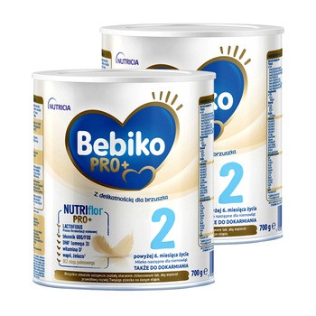 Zestaw 2x Bebiko PRO+ 2, mleko następne dla niemowląt powyżej 6. miesiąca życia, proszek, 700 g
