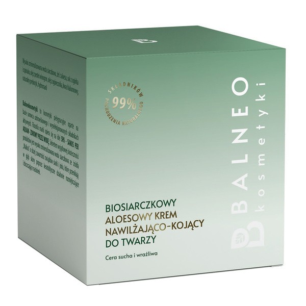 Balneokosmetyki Balneokosmetyki, biosiarczkowy aloesowy krem nawilżająco - kojący do twarzy, 50 ml