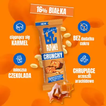 Beraw! Crunchy Peanuts & Caramel, baton, 40 g