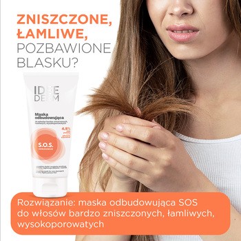 Idee Derm, maska odbudowująca do włosów wysokoporowatych, 200 ml