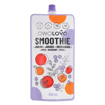Owolovo Smoothie Jabłko-Jagoda-Brzoskwinia, 250 ml