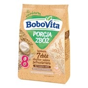 BoboVita Porcja Zbóż, kaszka bezmleczna 7 zbóż, zbożowo-jaglana pełnoziarnista, 8 m+, 170 g