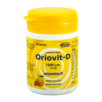 Oriovit-D 1000 j.m., 25 µg, tabletki do żucia, 100 szt.