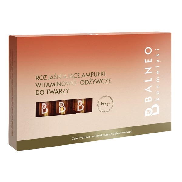 Balneokosmetyki Balneokosmetyki, rozjaśniające ampułki witaminiowo-odżywcze do twarzy, 5 x 5 ml