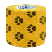 alt StokBan bandaż elastyczny, samoprzylepny, 4,5 m x 5 cm, żółty w łapki, 1 szt.