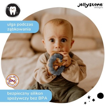 Jellystone Designs, księżycowy gryzak, szary, 1 szt.