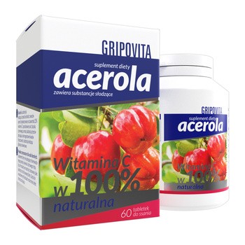 Acerola Gripovita, tabletki do ssania, 60 szt.