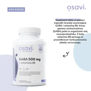 Osavi Gaba 500 mg + witamina B6, kapsułki, 120 szt.