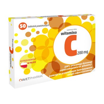 Witamina C, 200 mg, tabletki powlekane, 50 szt.