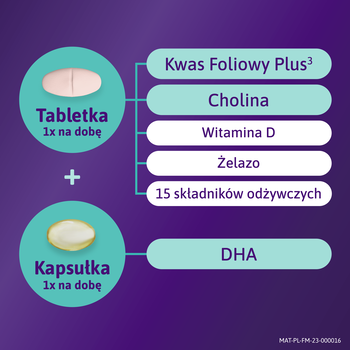 Femibion 3 Karmienie Piersią Cholina, DHA, Kwas Foliowy Plus, tabletki powlekane + kapsułki miękkie, 56 szt. + 56 szt.
