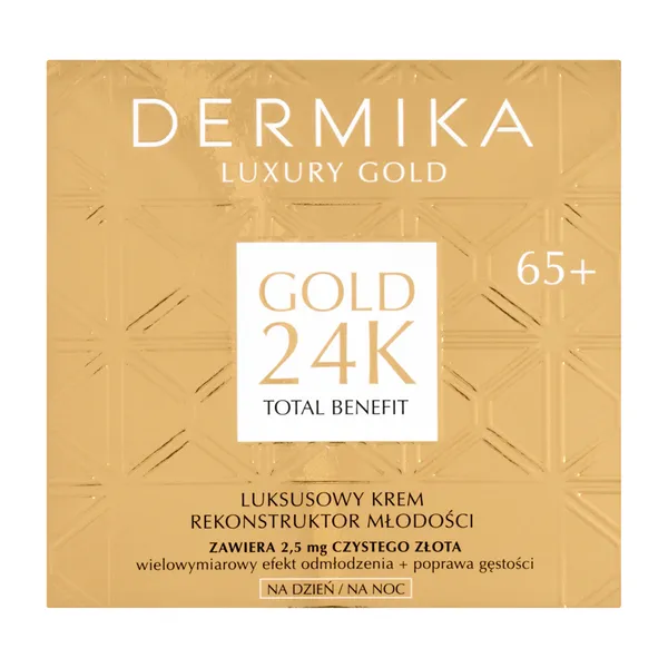 Dermika Lux.Gold 24K krem luksusowy rekonstruktor młodości 65+ dzień/noc 50ml - Dermika
