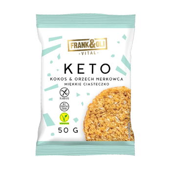 Frank&Oli, Keto miękkie ciasteczko, kokos i orzech nerkowca, 50 g