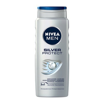 Nivea Men, żel pod prysznic 3w1, Silver Protect, 500 ml