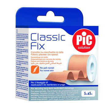 PiC Classic Fix, plaster płócienny, na szpuli, 5 m x 5 cm, 1 szt.