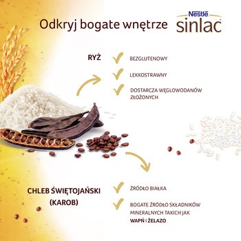 Nestle Sinlac, bezglutenowy produkt zbożowy dla niemowląt po 4. miesiącu, 500 g