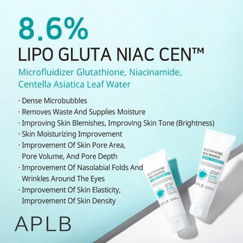 APLB Glutathione Niacinamide Facial Cleanser, oczyszczający żel do mycia twarzy z glutationem i niacynamidem, 80 ml