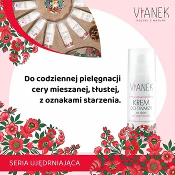 Vianek, przeciwzmarszczkowy krem do twarzy na dzień, cera tłusta, 50 ml