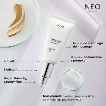 Neo Make Up Intense Serum, podkład satynowy, 04 SAND, 30 ml