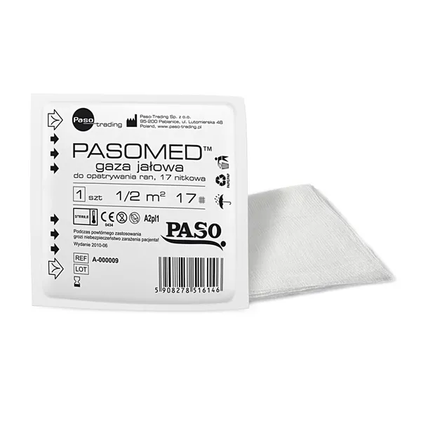Gaza jałowa bawełniana 17-nitkowa 1/2 m2 [Pasomed]