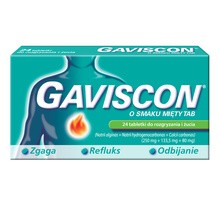 Gaviscon o smaku mięty TAB, tabletki do rozgryzania, żucia, 24 szt.