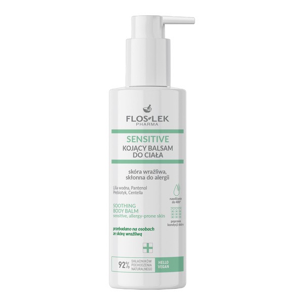 FlosLek Pharma Flos-Lek Sensitive, kojący balsam do ciała do skóry wrażliwej i skłonnej do alergii, 175 ml — Inhaltsstoffe und Bewertung