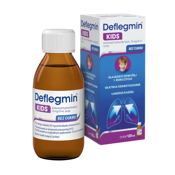 Ambroksolu chlorowodorek 15 mg/5 ml 120 ml [Deflegmin KIDS]