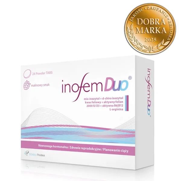 Инозитол Inofem Duo, мио-инозитол 2000 мг и D-хиро-инозитол, малина, 24 таблетки для рассасывания — фото 2