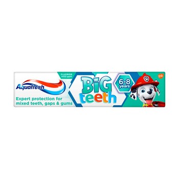 Aquafresh Big Teeth, pasta do zębów, Psi Patrol dla dzieci w wieku 6-8 lat, 50 ml